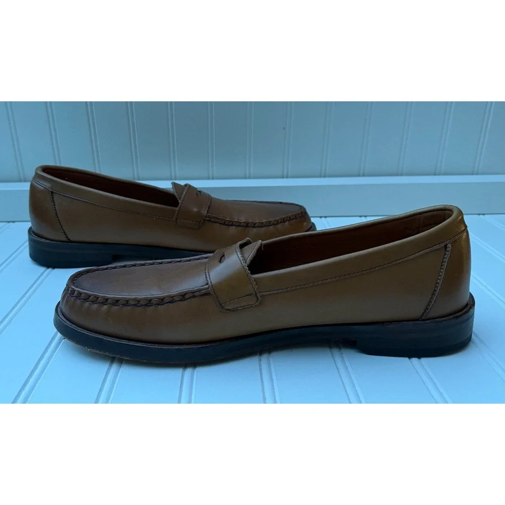 Allen Edmonds Dylan Tan Leather Penny Loafers Mens 10 D 3385 Made in USA